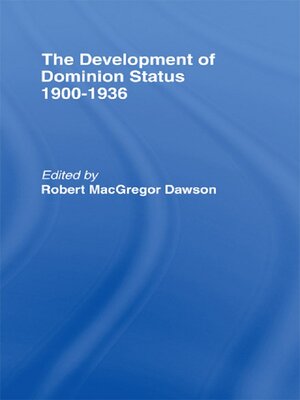 cover image of Development of Dominion Status 1900-1936